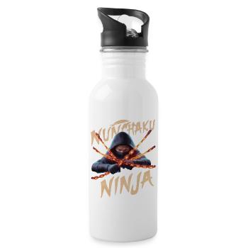 NUNCHAKU NINJA 01 - Water bottle with straw - white - Right
