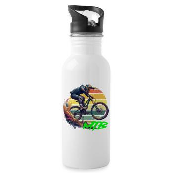 MTB Bike - Trinkflasche mit integriertem Trinkhalm - Weiß - Rechts
