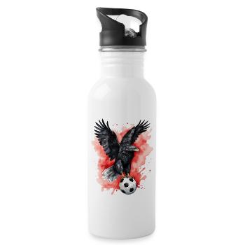 Eagle Football Coloré Albanie Animal Design Print - Gourde avec paille intégrée - blanc - Droite
