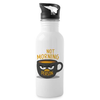 I'M NOT A MORNING PERSON - Water bottle with straw - white - Right