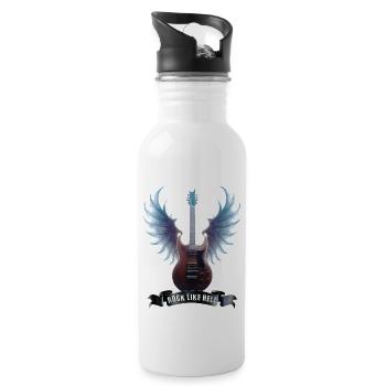 Rock Guitar 2024 02 - Water bottle with straw - white - Right