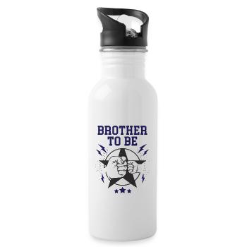 Brother To Be Geschwister Babyparty Bruder werden - Trinkflasche mit integriertem Trinkhalm - Weiß - Rechts