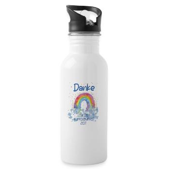 Danke für die Kunterbunte zeit - Trinkflasche mit integriertem Trinkhalm - Weiß - Rechts