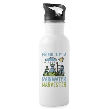 Réservoir d’eau de pluie - récupération de l’eau de pluie - Gourde avec paille intégrée - blanc - Droite