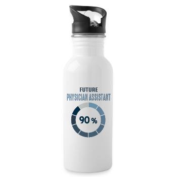 flag USA physician assistant Rretro Student - Water bottle with straw - white - Right