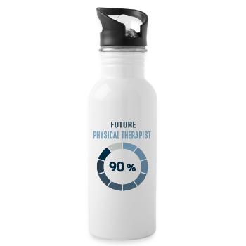 flagge USA Physiotherapeut Rretro Student - Trinkflasche mit integriertem Trinkhalm - Weiß - Rechts