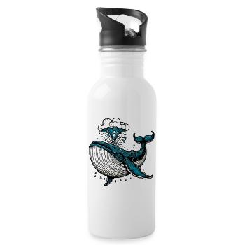 Wal - Trinkflasche mit integriertem Trinkhalm - Weiß - Rechts
