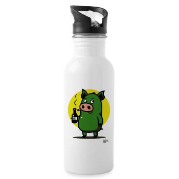 Boire et fumer Grunt : le méchant Piggy Boy - Gourde avec paille intégrée - blanc - Droite