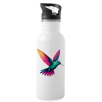 Kolibri - Trinkflasche mit integriertem Trinkhalm - Weiß - Rechts