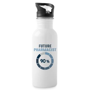 future vintage retro pharmacist pharmacy tech - Gourde avec paille intégrée - blanc - Droite