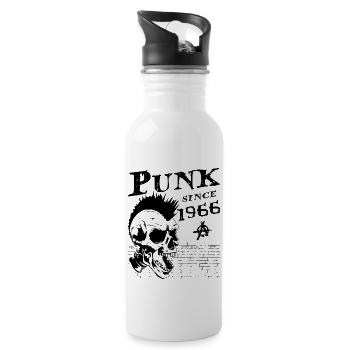 58 Jahre alt und immer noch Punk, Punks nicht tot, Punk - Trinkflasche mit integriertem Trinkhalm - Weiß - Rechts