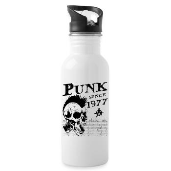 Punk Since 1977, Punks Not Dead, 47 Years Old and - Water bottle with straw - white - Right