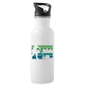 Lustige Rasenpflege Papa T-shirt - Trinkflasche mit integriertem Trinkhalm - Weiß - Rechts