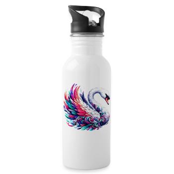 Cygne - Gourde avec paille intégrée - blanc - Droite
