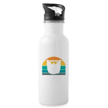 Beard Quote, Touch My Beard And Tell Me I'm Pretty - Trinkflasche mit integriertem Trinkhalm - Weiß - Rechts