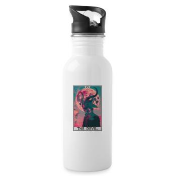 Tarot Cards Tarot Card The Devil The Devil - Water bottle with straw - white - Right