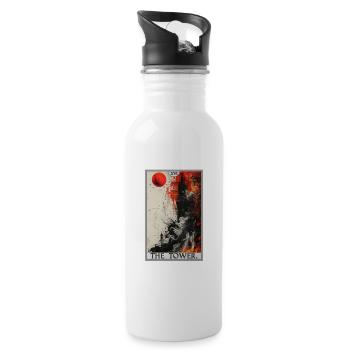 Cartes de tarot Carte de tarot La Tour La Tour - Gourde avec paille intégrée - blanc - Droite