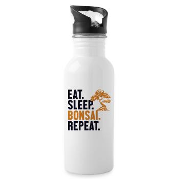 Eat Sleep Bonsai Repeat Indoor Bonsai Bonsai Pots - Water bottle with straw - white - Right