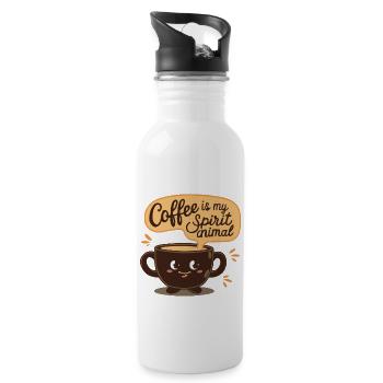 COFFEE IS MY SPIRIT ANIMAL - Water bottle with straw - white - Right