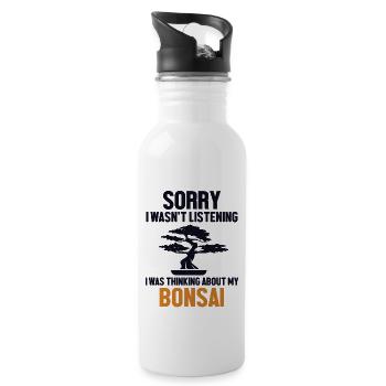 Was Thinking About My Bonsai Indoor Bonsai - Water bottle with straw - white - Right