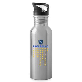 Bosnia Flag Bosna Shirt – Perfect Bosnian - Water bottle with straw - silver - Right