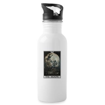 Tarotkarten Tarotkarte The Moon Der Mond - Trinkflasche mit integriertem Trinkhalm - Weiß - Rechts