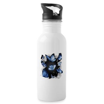 Papillons Papillon Insecte Insectes - Gourde avec paille intégrée - blanc - Droite