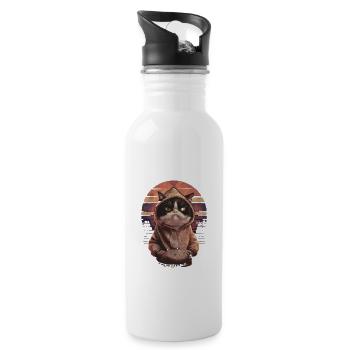 I'm not single I have a cat - Water bottle with straw - white - Right