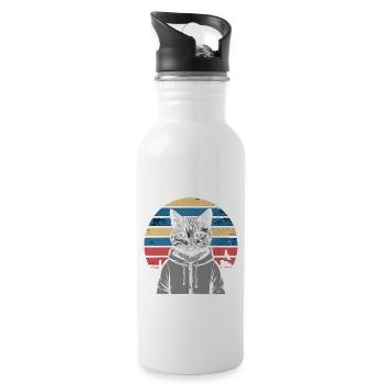 I'm not single I have a cat - Water bottle with straw - white - Right
