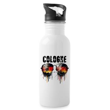 Lunettes de soleil Cologne Design avec drapeau allemand - Gourde avec paille intégrée - blanc - Droite
