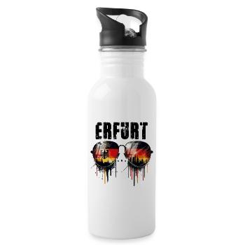 Erfurt Sunglasses Design with German Flag - Water bottle with straw - white - Right