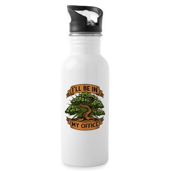 I'll Be In My Office Indoor Bonsai Bonsai Pots - Water bottle with straw - white - Right