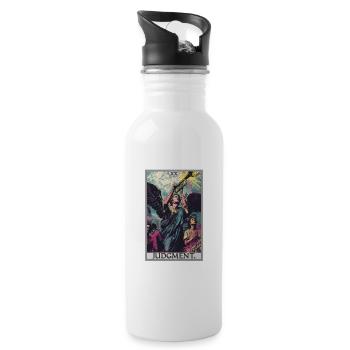 Tarotkarten Tarotkarte 20 Judgment Gericht - Trinkflasche mit integriertem Trinkhalm - Weiß - Rechts