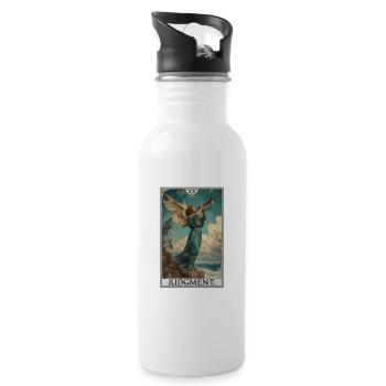 Tarotkarten Tarotkarte 20 Judgment Gericht - Trinkflasche mit integriertem Trinkhalm - Weiß - Rechts