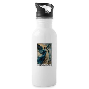 Tarotkarten Tarotkarte 20 Judgment Gericht - Trinkflasche mit integriertem Trinkhalm - Weiß - Rechts