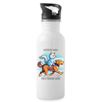 DOG CAT SPEEDY DUO THE FINISH LINE - Water bottle with straw - white - Right