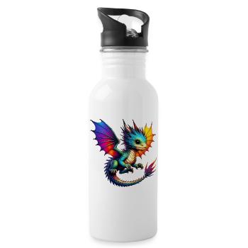 Dragon - Gourde avec paille intégrée - blanc - Droite
