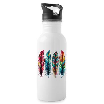 Feathers - Water bottle with straw - white - Right