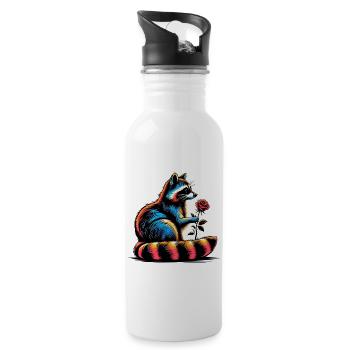 Raccoon - Water bottle with straw - white - Right