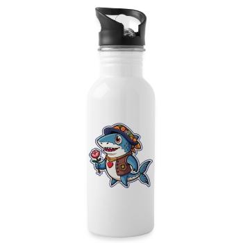 REQUINS - Gourde avec paille intégrée - blanc - Droite