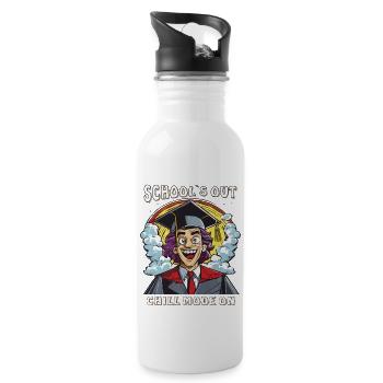 SCHOOL`S OUT CHILL MODE ON - Trinkflasche mit integriertem Trinkhalm - Weiß - Rechts