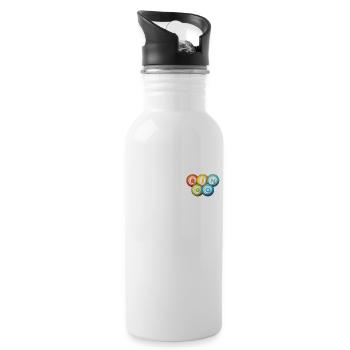 Bingo Logo Emblem Caller Daubers Professional - Water bottle with straw - white - Right