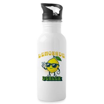 Marchand de limonade Stand de jus de citron Personnel du magasin - Gourde avec paille intégrée - blanc - Droite