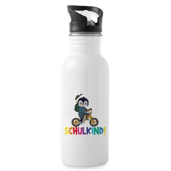 Schulkind 2024 Einschulung Schulanfang - Trinkflasche mit integriertem Trinkhalm - Weiß - Rechts