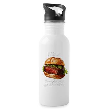 STEAK wafer-thin sliced - Water bottle with straw - white - Right