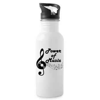 Treble clef and music - Water bottle with straw - white - Right