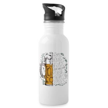 He doesn't do anything, he just wants to drink beer - Water bottle with straw - white - Right
