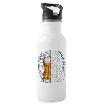 He doesn't do anything, he just wants to drink beer - Water bottle with straw - white - Right
