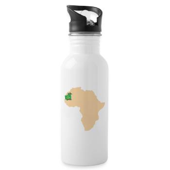 Afrikanische Karte mit Mauretanien Flagge - Trinkflasche mit integriertem Trinkhalm - Weiß - Rechts
