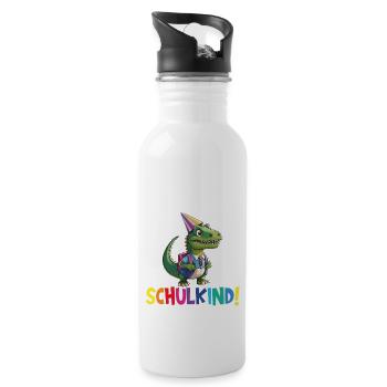 Schulkind 2024 Einschulung Schulanfang - Trinkflasche mit integriertem Trinkhalm - Weiß - Rechts